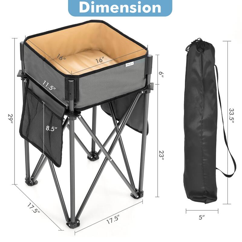 Costway 2 PCS Folding Camping Tables w/ Large Capacity Storage Sink - See Details
