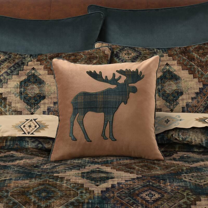 J. Queen New York Baja 18" Square Decorative Throw Pillow - Accent - Polyester - Chestnut