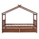 preview thumbnail 16 of 41, Twin Size Wooden House Bed with Drawers