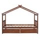 preview thumbnail 4 of 21, Twin Size Wooden House-Shaped Bed with Built-In Drawers for Creative and Organized Kids' Bedrooms