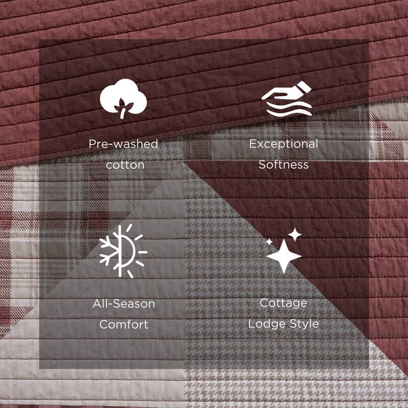 Woolrich Olsen 3 Piece Oversized Cotton Quilt Set