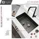 preview thumbnail 12 of 15, STYLISH 30 inch Graphite Black Stainless Steel 16G Undermount Kitchen Sink - 30" x 18" x 9"