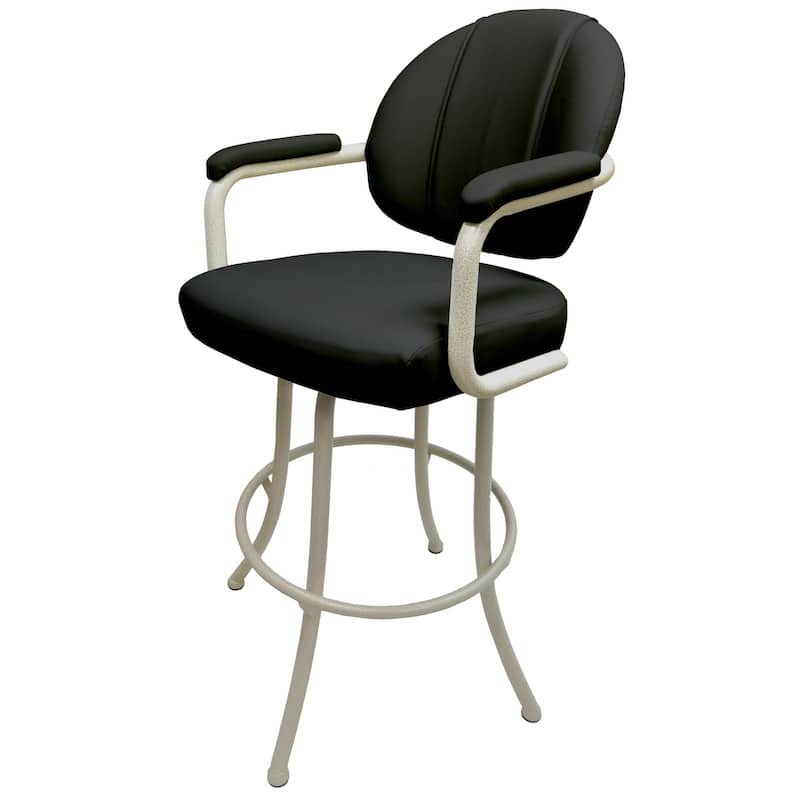 Extra Tall Swivel Metal Bar Stool 34" - M-70 - 34 inch Seat - Black - Beige
