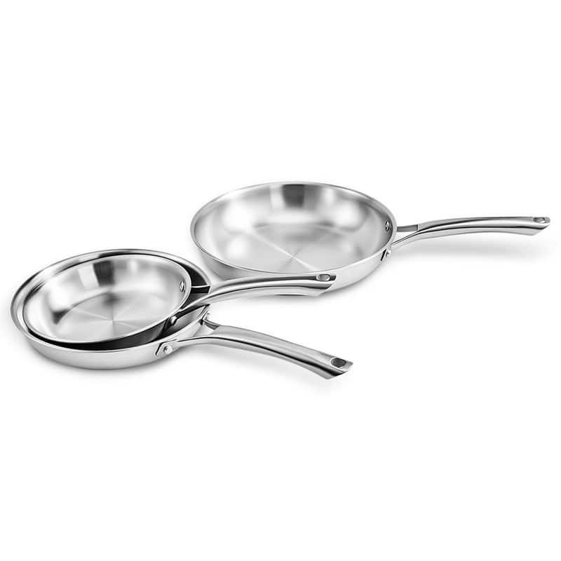 Tri-Ply Skillets Set Stainless Steel Chef's Pan Cookware Set