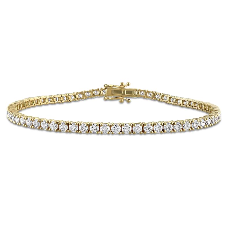 Miadora 14k Yellow Gold Diamond Tennis Bracelet 2 to 8 7/8ct TDW - 4.55 Carats
