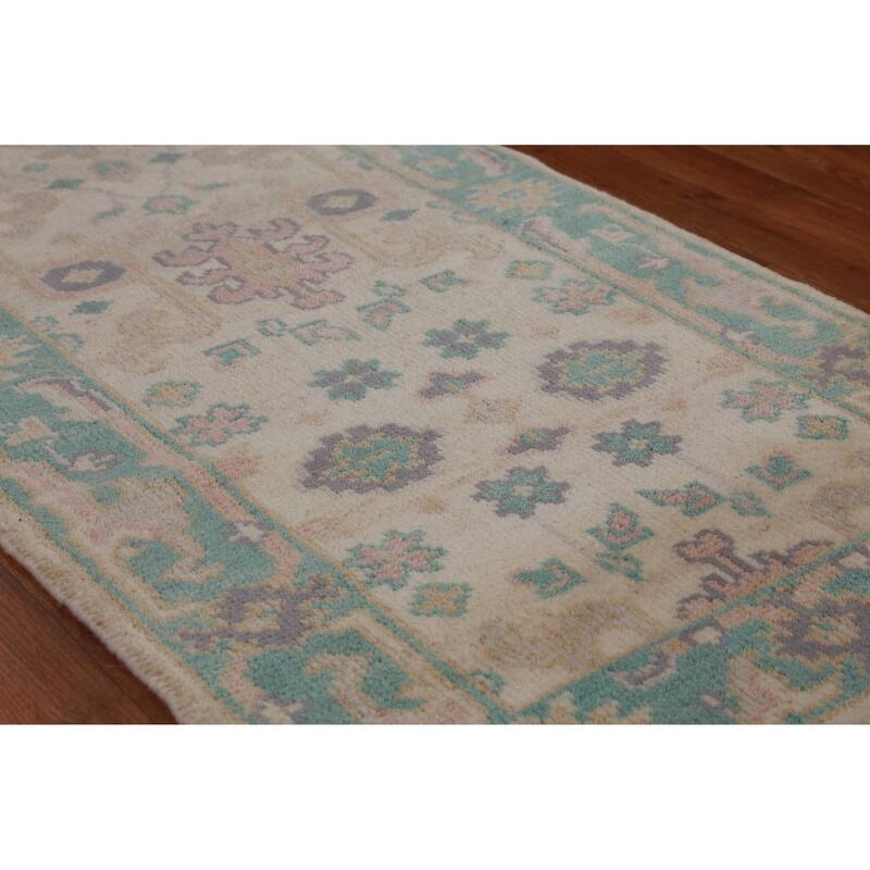 Oushak Oriental Runner Rug Handmade Wool Carpet - 2'7" x 7'10"