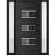 preview thumbnail 11 of 35, VDOMDOORS Manux 8933 | Front Door Exterior Door | Steel | Frame & Hardware Included | 18x80, Matte Black Entry Door Silver - W14+36+14xH80+14