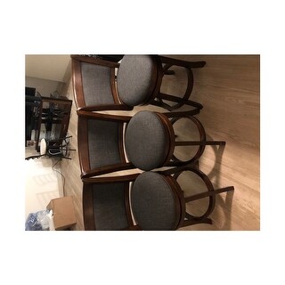 Verona Panel Back Linen Swivel 24-inch High Back Counter Height Stool by iNSPIRE Q Classic