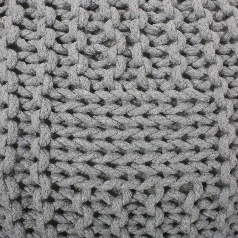 Hortense Indoor Cotton Knitted Round Pouf by Christopher Knight Home