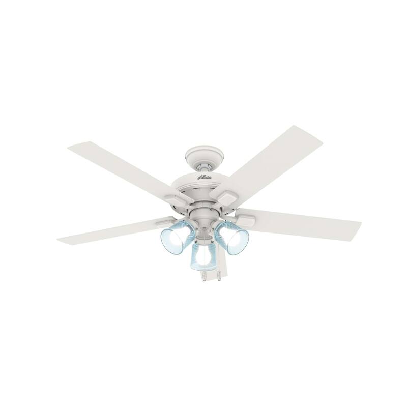 Hunter 52" Whittier Ceiling Fan with LED Light and Pull Chain - Matte White