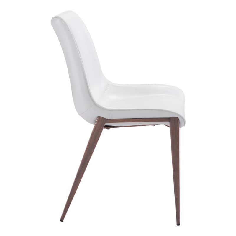 Set of 2 Solid Back Dining Chairs with Legs and Floor Protectors - 21.3” x 23.6” x 35.4”