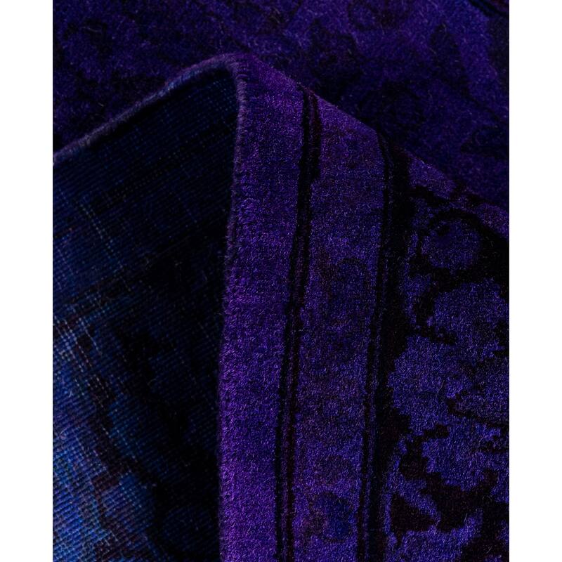 Overdyed One-of-a-Kind Hand-Knotted Area Rug - Purple - 3' 1" x 10' 7"