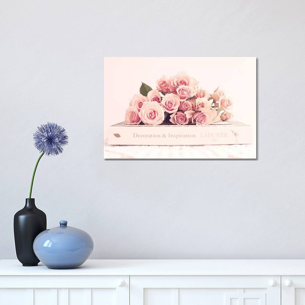iCanvas "Peonies And Book" by Caroline Mint Canvas Print