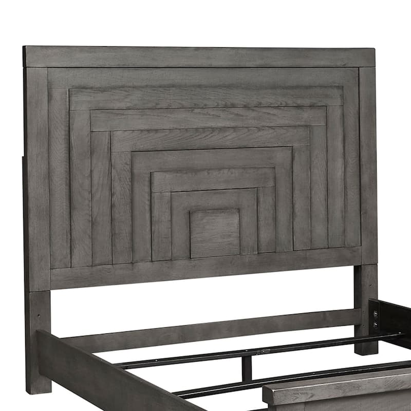 Modern Farmhouse Dusty Charcoal Distressed Queen Panel Headboard