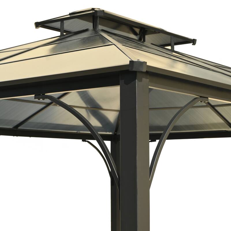 Heavy Duty Double Roof Patio Gazebo with Aluminum Frame