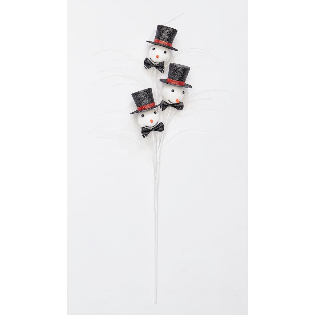 29.5" Christmas Snowman With Tophat Spray And Bowtie, Set of 3 - 29.5