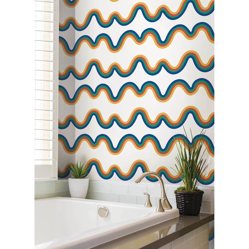 Very Gay Paint Beverly Slopes Blue Peel and Stick Wallpaper