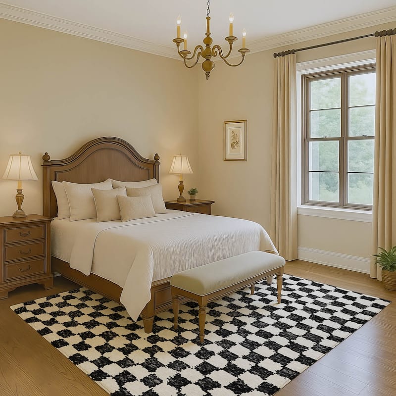 Premium Washable Super Soft Casual Checkered Mayfield Rug