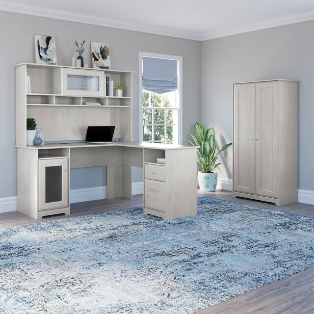 Cabot Espresso Oak Tall Storage Cabinet with Doors