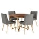 preview thumbnail 22 of 26, Vanderson Natural Wood and Gold Dining Set by iNSPIRE Q Modern 5-Piece Set - Grey