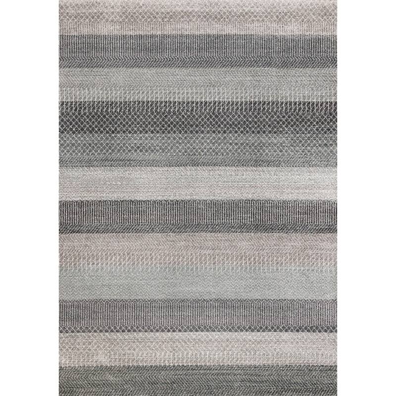 Maeve Collection - Modern Blue Grey Lines Area Rug - 5'3" x 7'7"