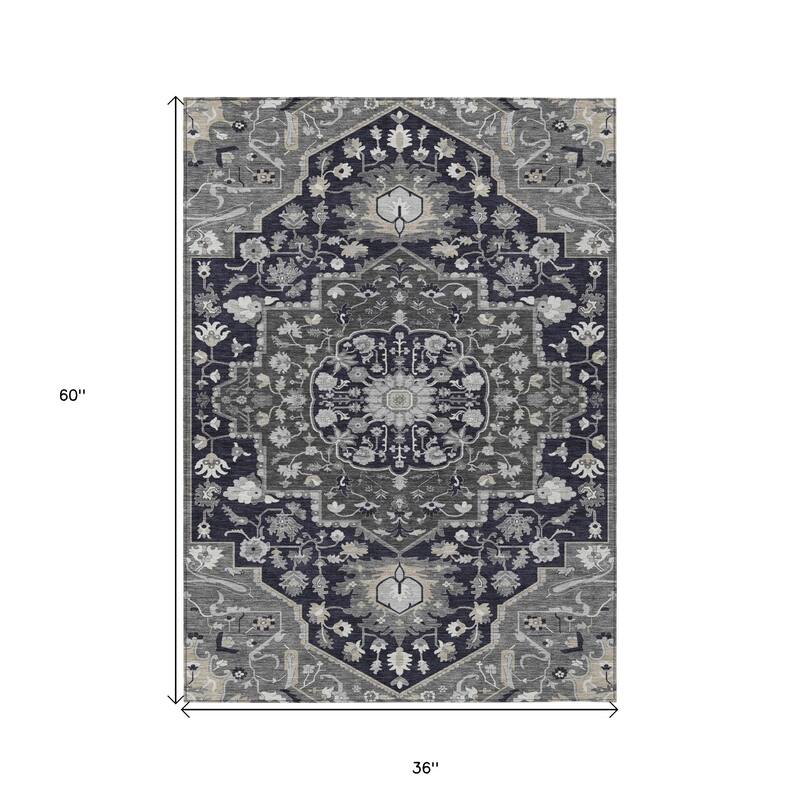 HomeRoots Oriental Traditional Rectangle Outdoor Rug