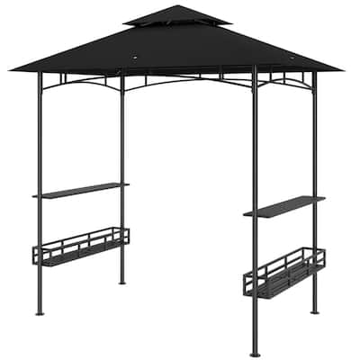 Galvanized Metal Polyester 2-Tier Outdoor Gazebo - 94.5" L x 59.1" W x 101.2" H