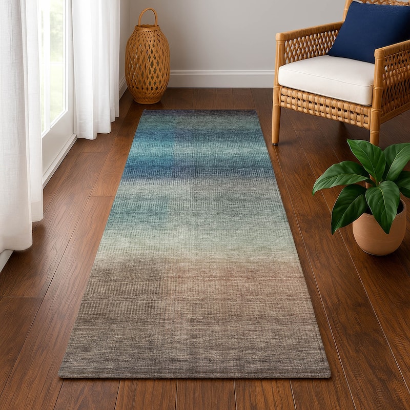 Premium Washable Super Soft Solid Ombre Mayfield Rug - Blue - 2'3" x 7'6"