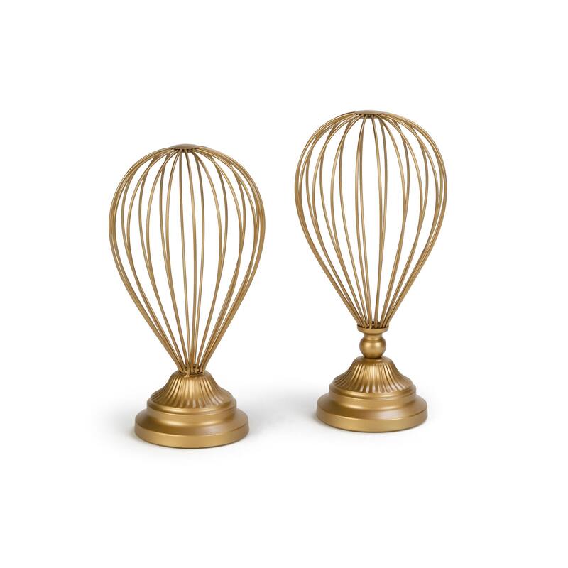 2 Piece Gold Balloon Wire Hat Stands