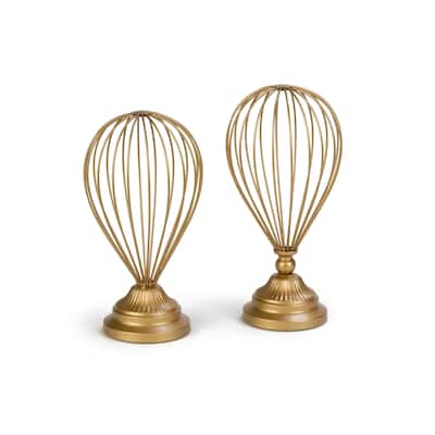 2 Piece Gold Balloon Wire Hat Stands