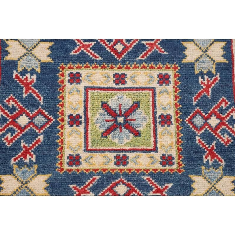 Traditional Red Kazak Oriental Area Rug Hand-Knotted Wool Carpet - 5'1" x 6'9"
