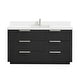preview thumbnail 31 of 96, Santarem Single Vanity with Pure White Quartz Stone Top without Mirror 60" - Oak Weathered Black