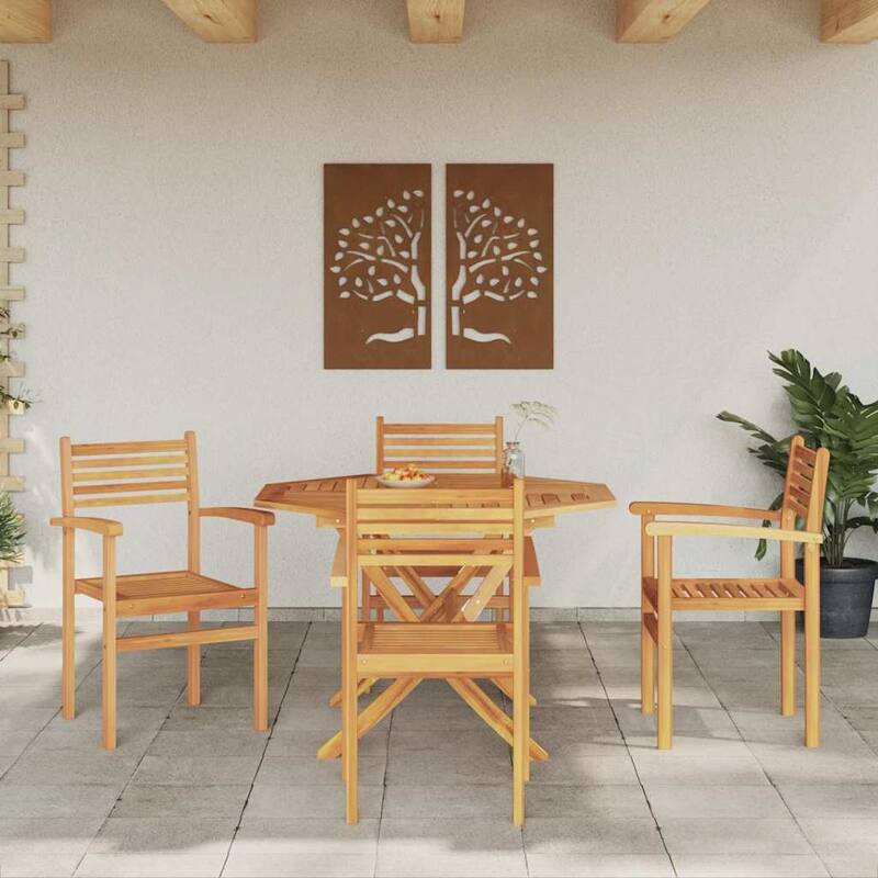 vidaXL Chair Brown 56 x 55 x 90.5 cm Solid Teak Wood
