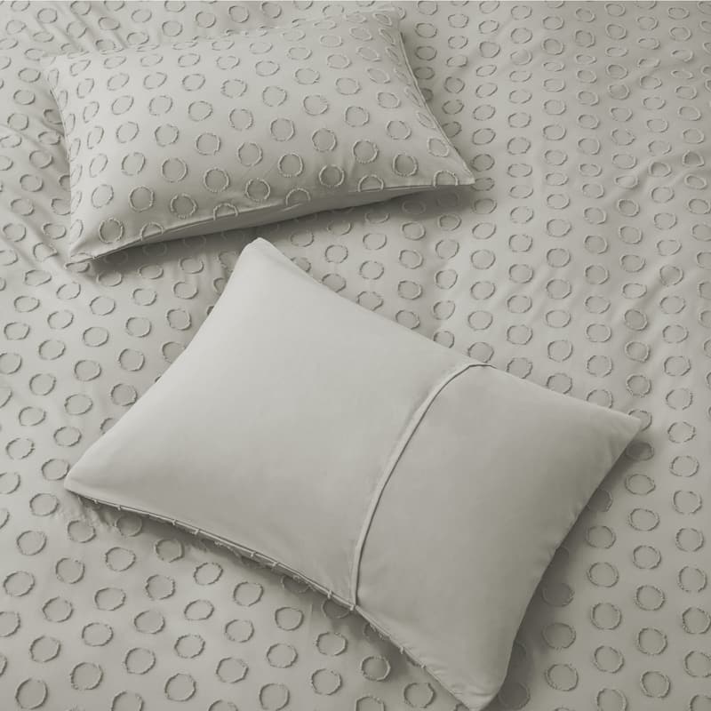 Tufted Clipped Jacquard Geometric Oversized Duvet Cover & Pillowcase Set