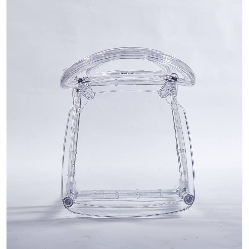 4 Piece Plastic Transparent Welding Chair Kitchen Dining Chair with Round Backrest for Restaurant Kitchen Living Room Bedroom