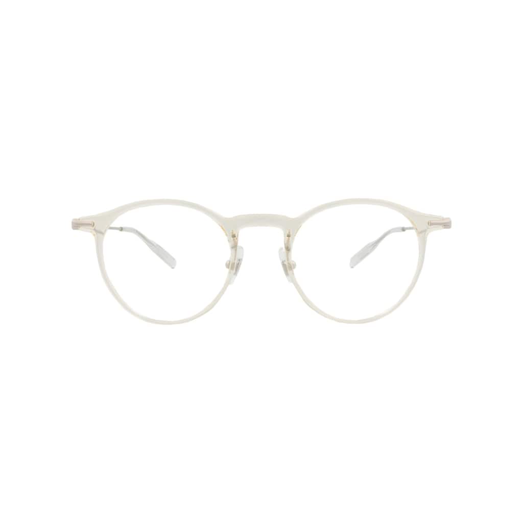 Montblanc Round-Frame Injection Optical Frames - Beige Silver Transparent