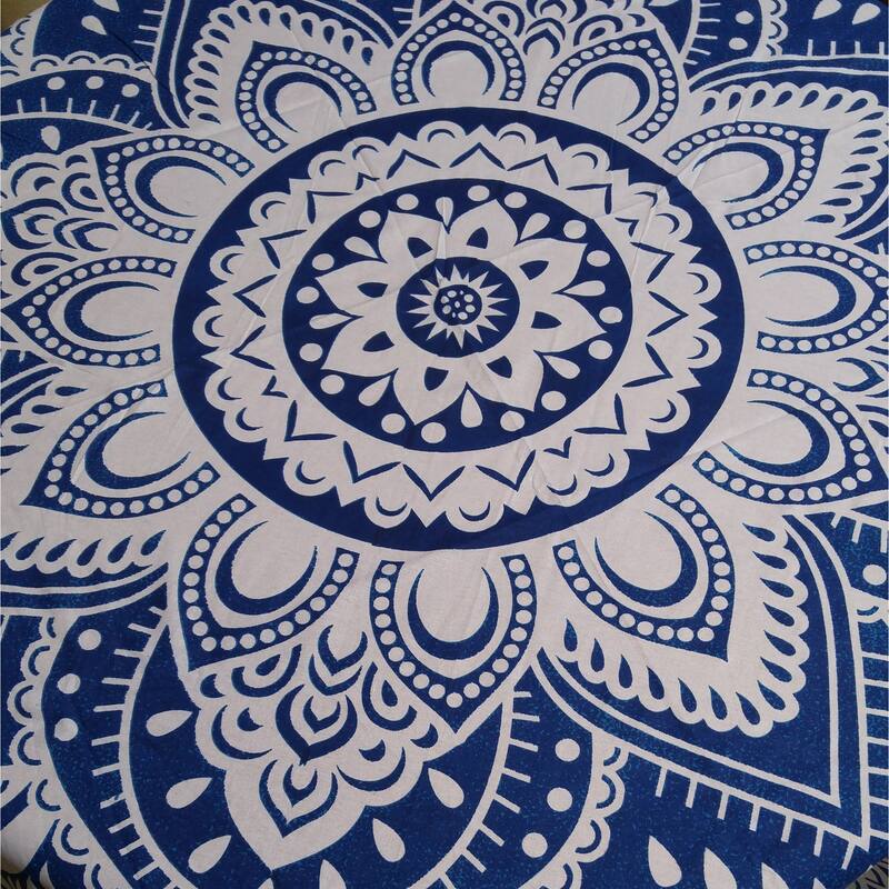 Cotton Floral Heart Medallion Tablecloth Round - 81 inches