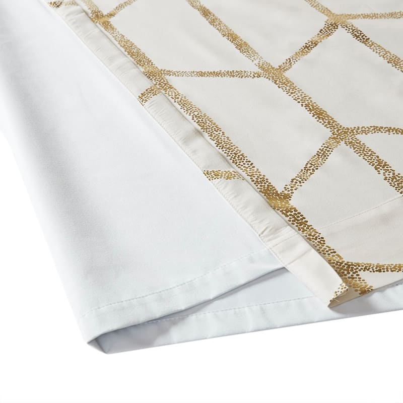 Total Blackout Metallic Print Grommet Top Curtain Panel(Only 1 Pc Panel)