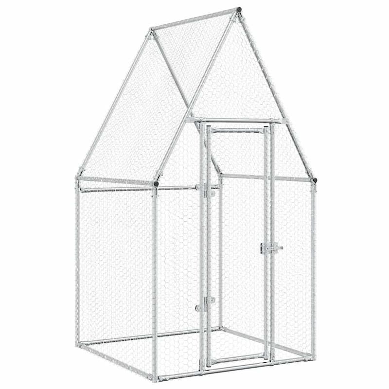 vidaXL Chicken Cage Silver 39.4"/78.7"/157.5"x39.4"x74.8" Galvanized Steel