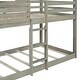 preview thumbnail 7 of 7, Antique Gray Safety Design Twin Over Twin Loft Bed with Roof & Guardrail