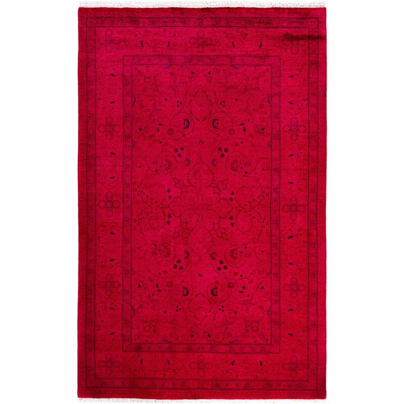 Overdyed One-of-a-Kind Hand-Knotted Area Rug - Purple - 4' 8" x 7' 4"