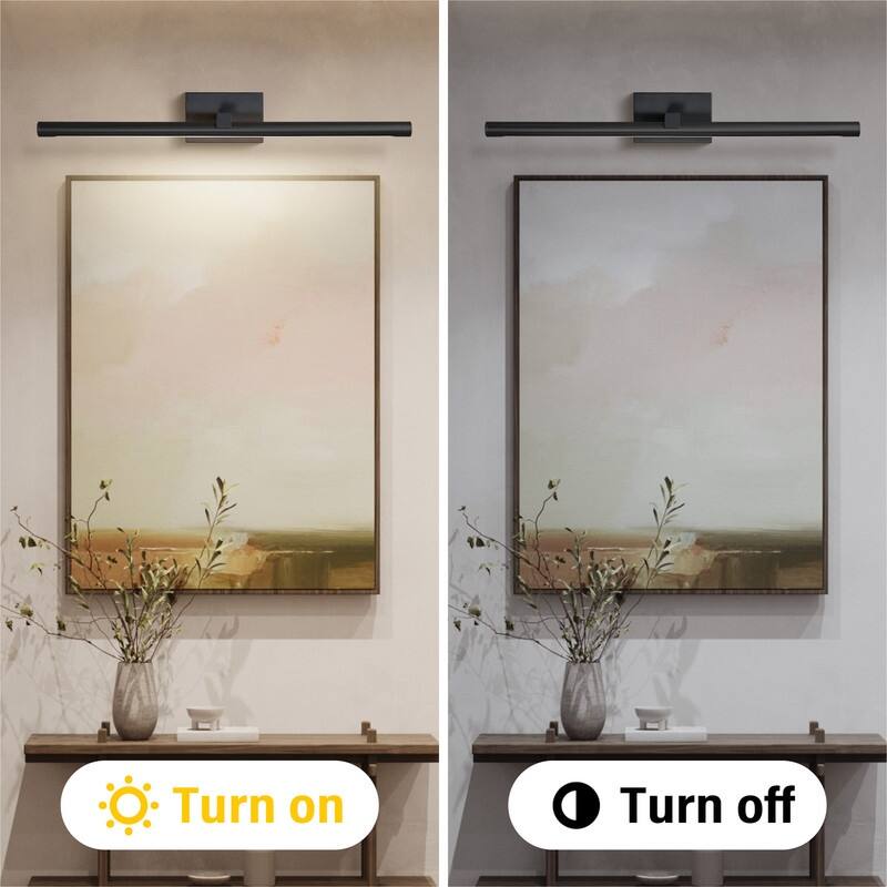 KAYLA 18in / 24in Straight Bar Mirror Vanity Light, Modern Wall Sconce for Bathroom, Black / Brass