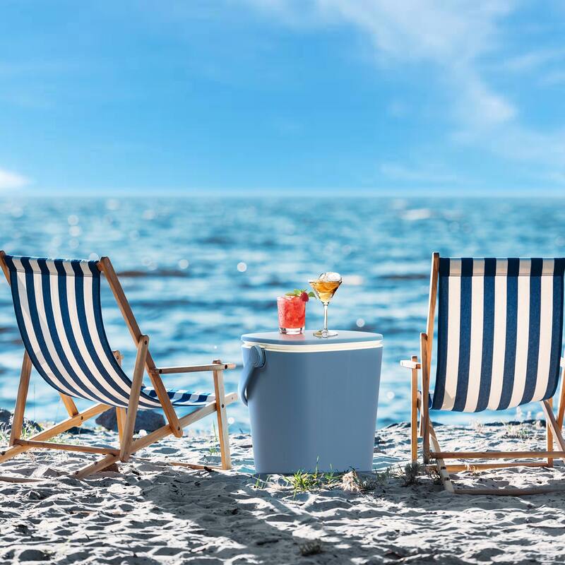 4 Gallon Cooler Table Portable Side Table With Handle Outdoor - 13.39"D x 14.57"W x 22.83"H