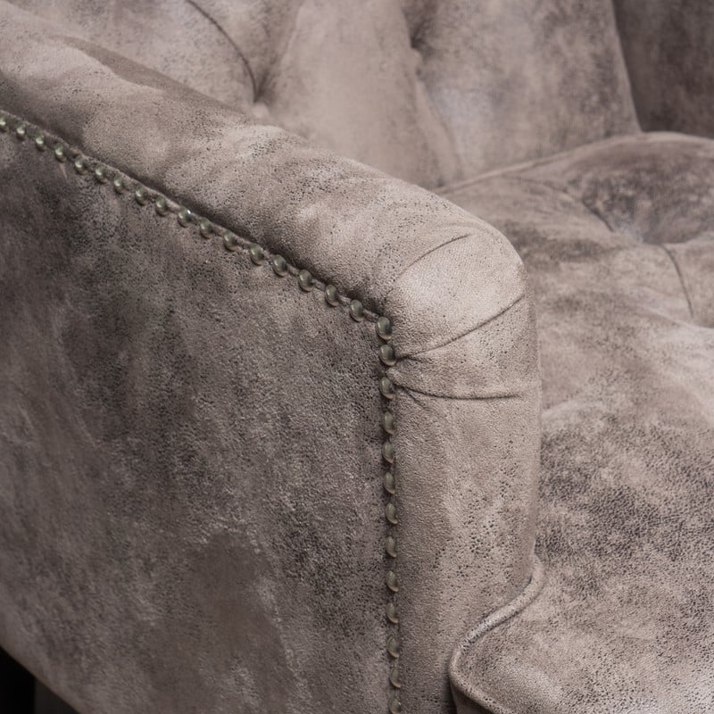Contemporary Tufted Club Chair-Button-Tufted Diamond Stitch, Nailhead Trim&Birch Wood Legs