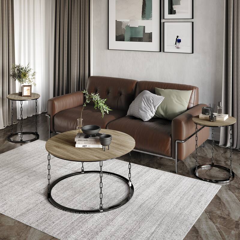 CraftPorch Modern 3- Pieces Coffee Table Set