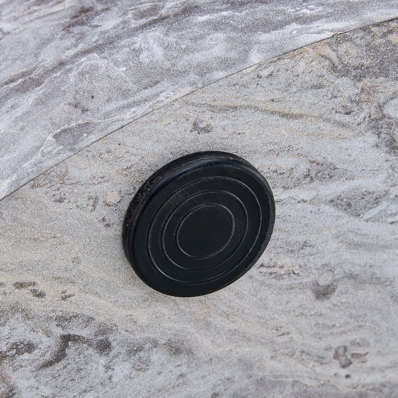 Round Faux Marble Coffee Table, Modern Drum Center Table Wood End Table for Living Room, Apartment, Office