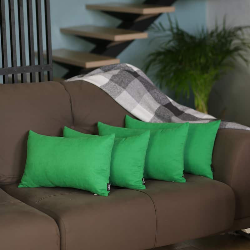 Solid-color Decorative Lumbar Throw Pillow Covers (Set of 4)