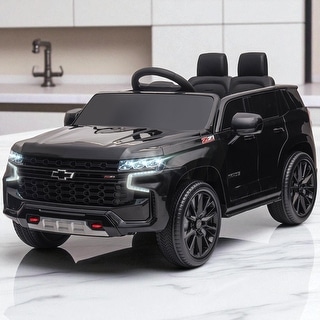12V Chevrolet TAHOE Licensed Kids Ride On Car with Remote, Music, Lights, Horn & Suspension, Electric Vehicle for Ages 3-6