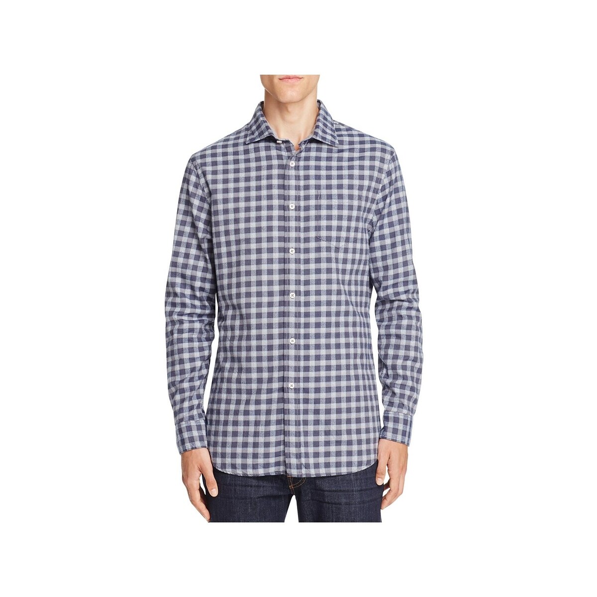 MOUTEN Mens Long Sleeve Casual Fleece Lined Slim Printed Button Down Dress Work Shirt