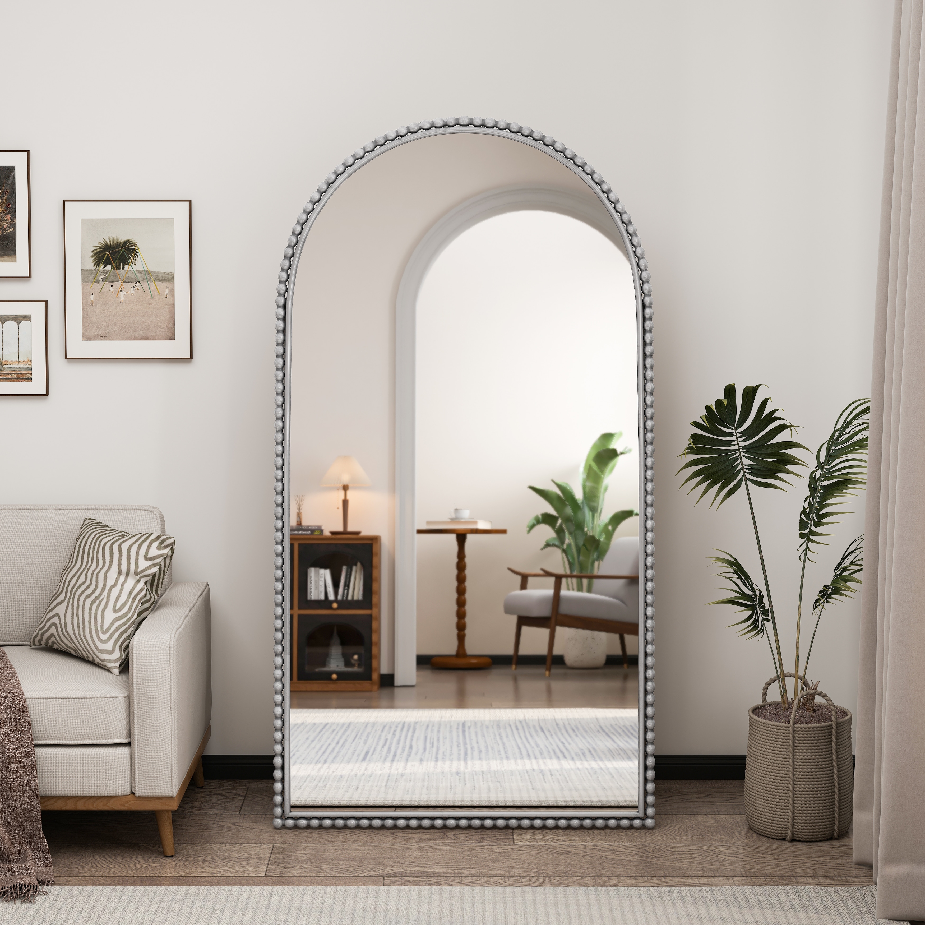 Iron Arch Retro Full Length Mirror with Supporting Feet